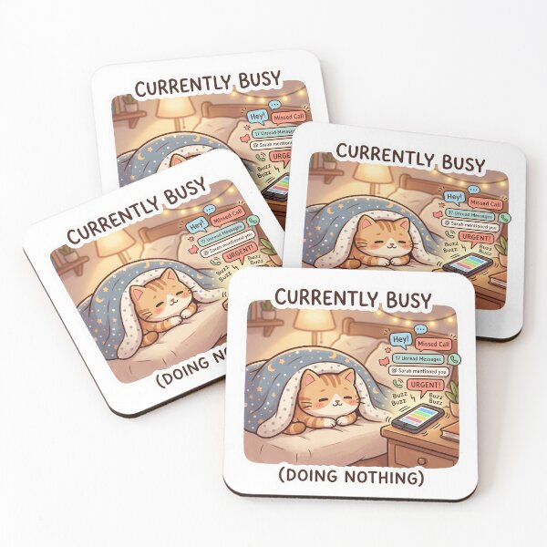 Item preview, Currently Busy Doing Nothing Cute Introvert Cat Sticker designed and sold by Biwbiwty.