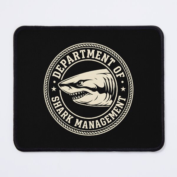 Item preview, Department of Shark Management Funny Parody Seal designed and sold by SplashTastic.