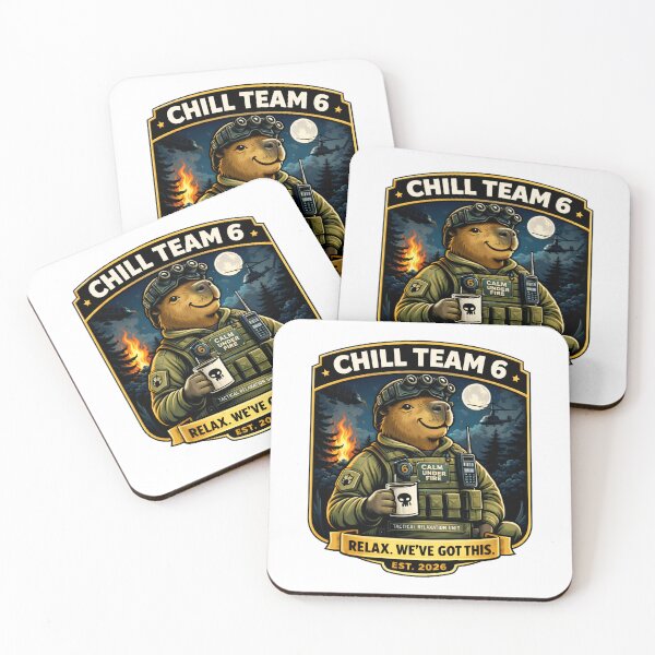 Item preview, Chill Team 6 Calm Under Fire Capybara designed and sold by octozap.