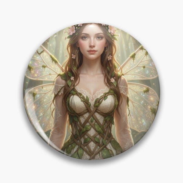 Item preview, Fairy woman in glowing forest light with delicate wings and soft magical atmosphere designed and sold by FotoworldEdel.