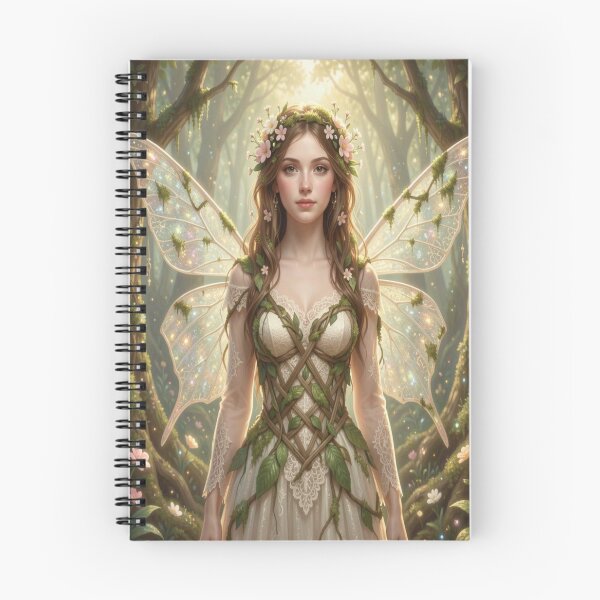 Item preview, Fairy woman in glowing forest light with delicate wings and soft magical atmosphere designed and sold by FotoworldEdel.