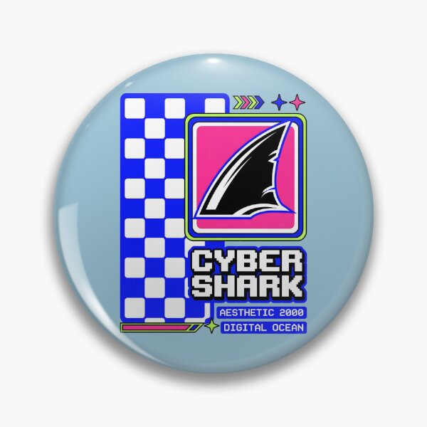 Item preview, High Contrast Y2K Aesthetic Cyber Shark designed and sold by SplashTastic.