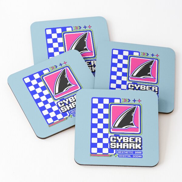 Item preview, High Contrast Y2K Aesthetic Cyber Shark designed and sold by SplashTastic.