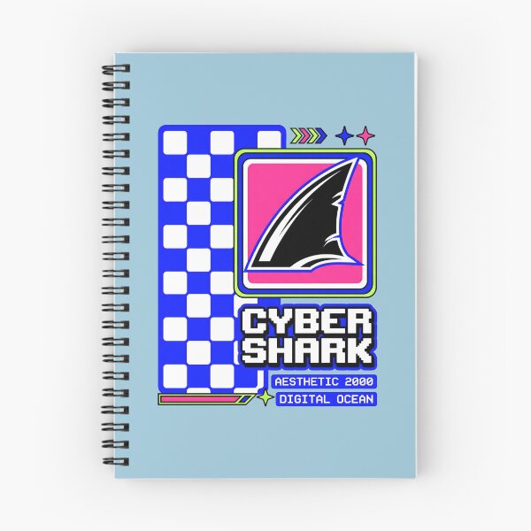 Item preview, High Contrast Y2K Aesthetic Cyber Shark designed and sold by SplashTastic.