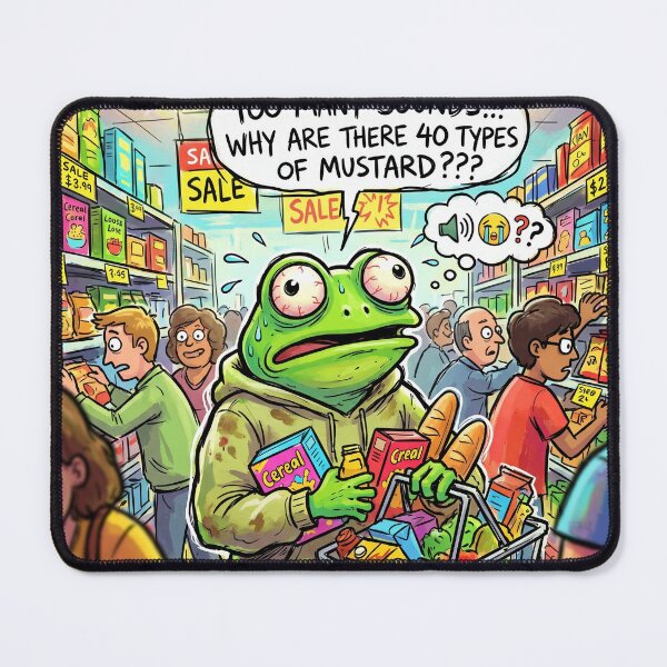 Item preview, Anxiety Frog Chaos Funny Relatable Meme Sticker designed and sold by Biwbiwty.