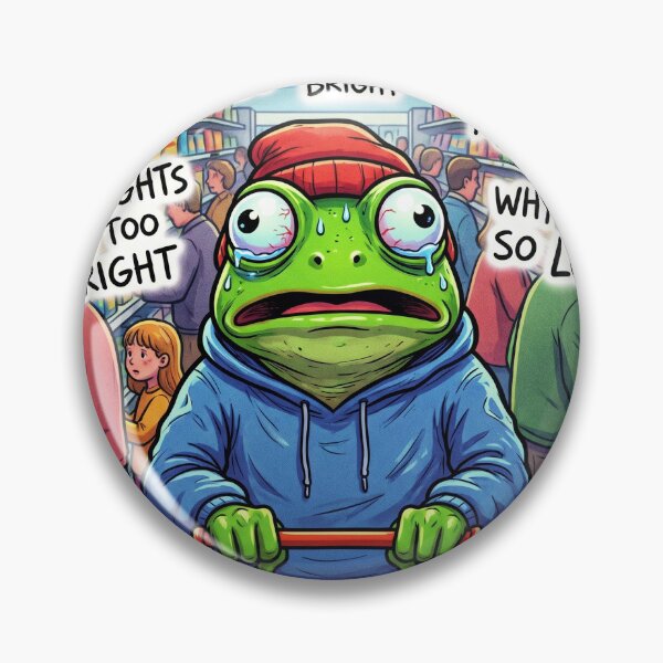 Item preview, Overstimulated Frog Funny ADHD Chaos Meme Sticker designed and sold by Biwbiwty.