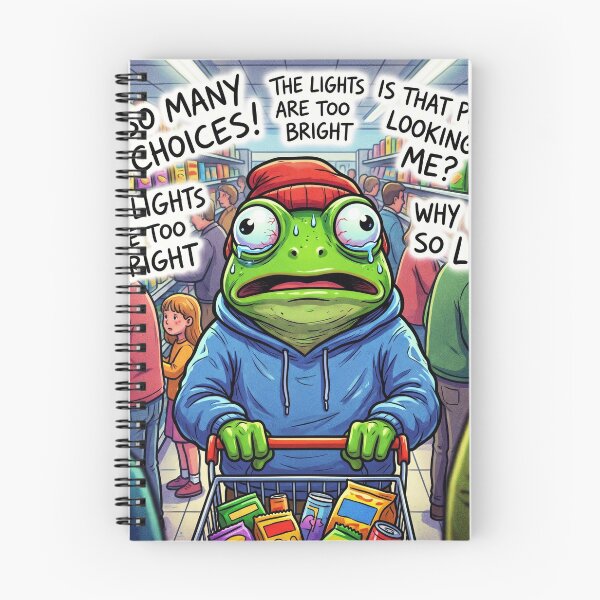 Item preview, Overstimulated Frog Funny ADHD Chaos Meme Sticker designed and sold by Biwbiwty.