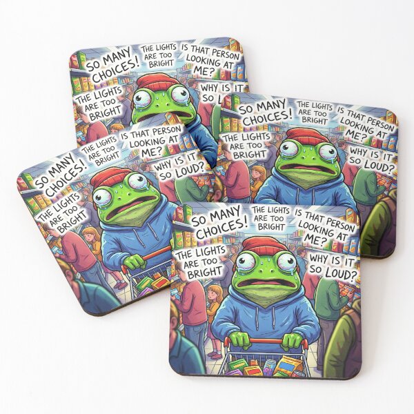 Item preview, Overstimulated Frog Funny ADHD Chaos Meme Sticker designed and sold by Biwbiwty.