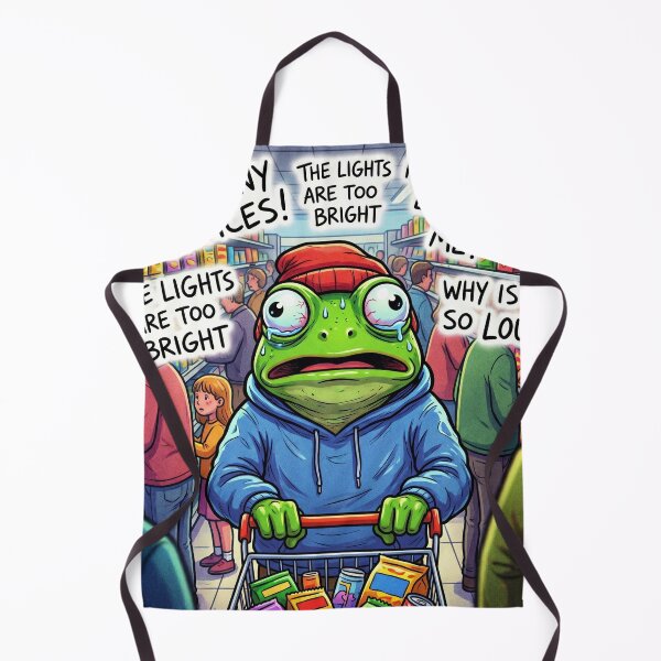 Item preview, Overstimulated Frog Funny ADHD Chaos Meme Sticker designed and sold by Biwbiwty.