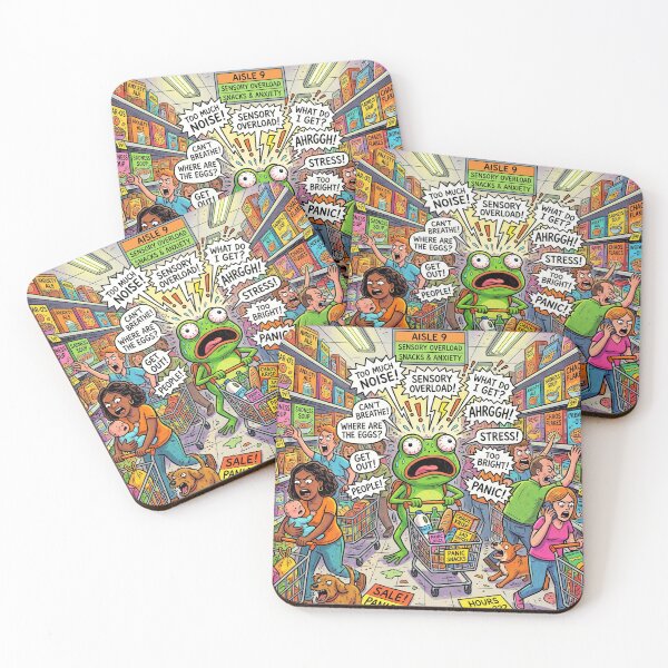 Item preview, Too Much Noise Frog Funny Overstimulated Sticker designed and sold by Biwbiwty.