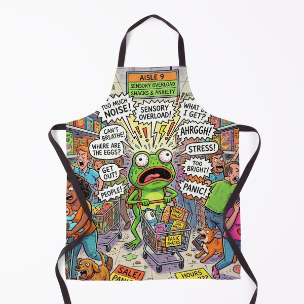 Item preview, Too Much Noise Frog Funny Overstimulated Sticker designed and sold by Biwbiwty.