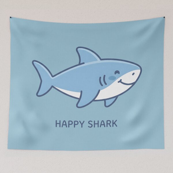 Item preview, Minimalist Wholesome Happy Shark designed and sold by SplashTastic.
