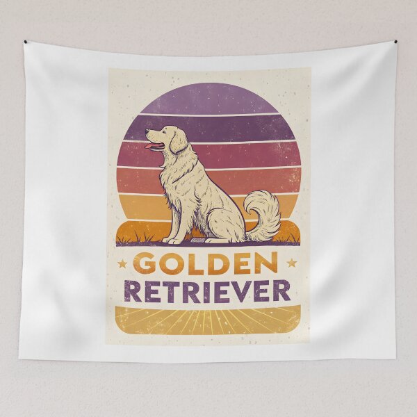 Item preview, Retro Sunset Golden Retriever Vintage Dog Gift designed and sold by MintedArts.