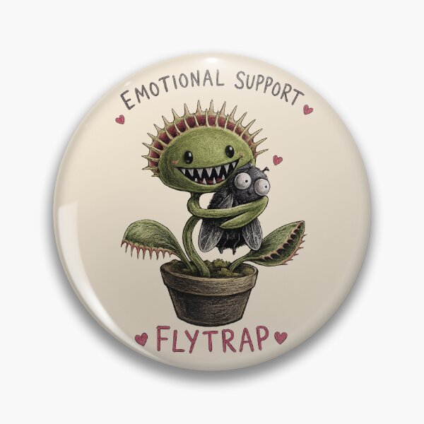 Item preview, Emotional Support Flytrap Sticker – Cute Creepy Venus Flytrap and Fly Illustration designed and sold by YuliaHulia.