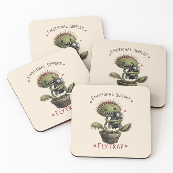 Item preview, Emotional Support Flytrap Sticker – Cute Creepy Venus Flytrap and Fly Illustration designed and sold by YuliaHulia.