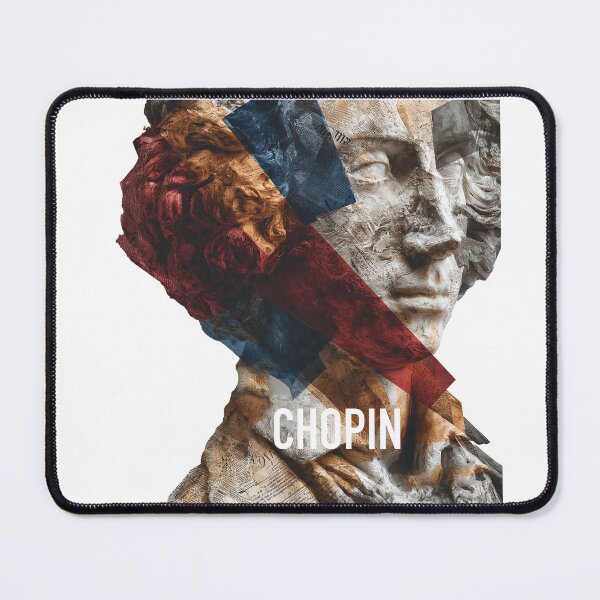 Item preview, Chopin – Musical Collage Art Print | Romantic Era Piano Composer Poster designed and sold by OzzFrequency.