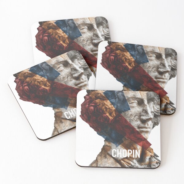 Item preview, Chopin – Musical Collage Art Print | Romantic Era Piano Composer Poster designed and sold by OzzFrequency.