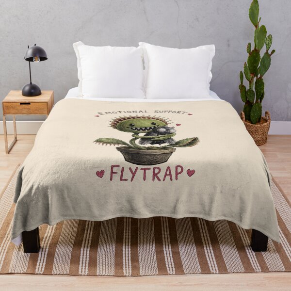 Item preview, Emotional Support Flytrap Sticker – Cute Creepy Venus Flytrap and Fly Illustration designed and sold by YuliaHulia.