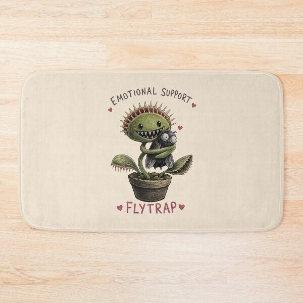 Item preview, Emotional Support Flytrap Sticker – Cute Creepy Venus Flytrap and Fly Illustration designed and sold by YuliaHulia.