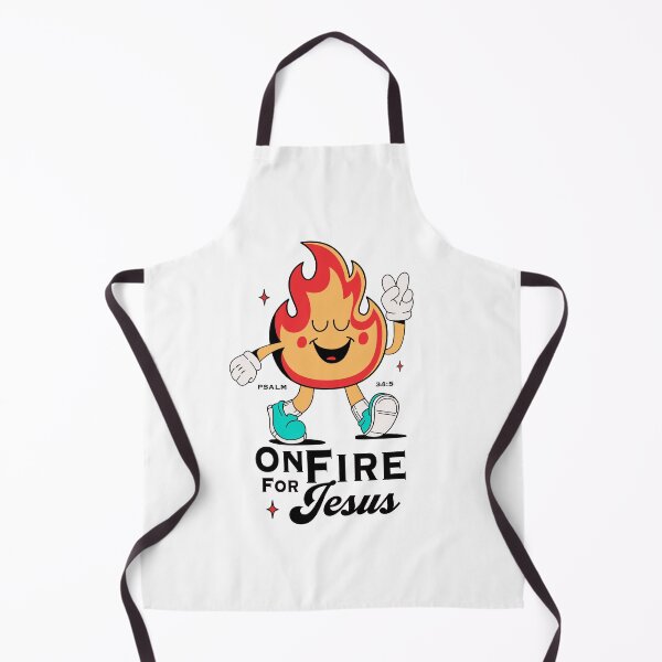 Item preview, On Fire For Jesus Psalm 34:5 Cute Flame Character designed and sold by SaltCreatives.