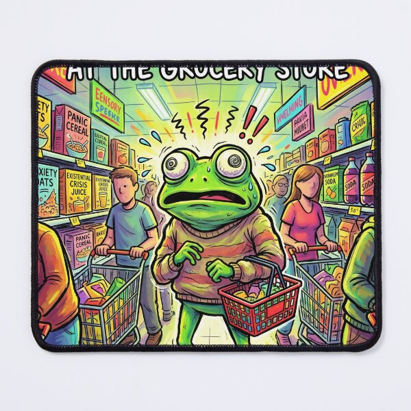 Item preview, Mentally Offline Frog Funny Chaos Meme Sticker designed and sold by Biwbiwty.