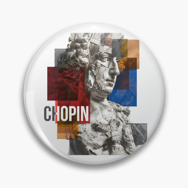 Item preview, Chopin – Musical Collage Art Print | Romantic Era Piano Composer Poster designed and sold by OzzFrequency.