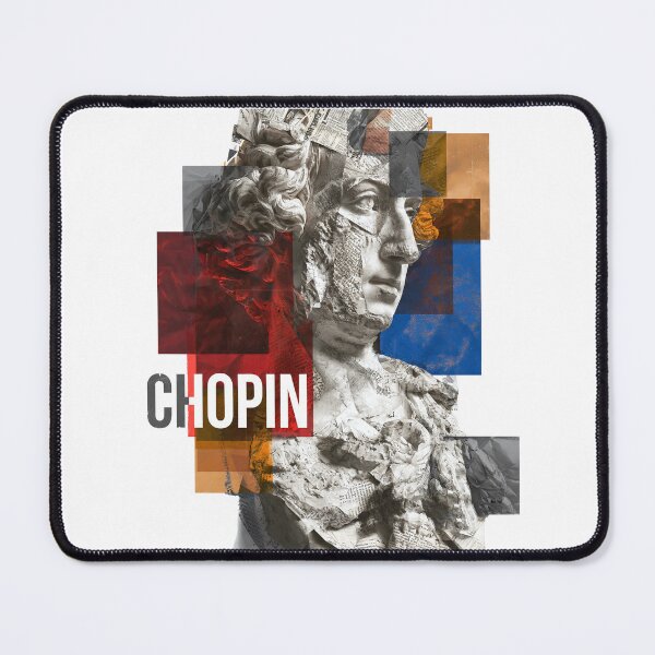 Item preview, Chopin – Musical Collage Art Print | Romantic Era Piano Composer Poster designed and sold by OzzFrequency.