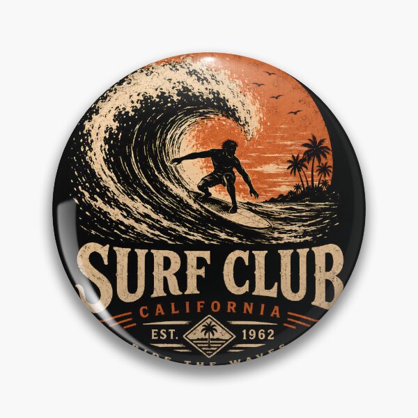 Item preview, Surf Club California Vintage Wave Rider T-Shirt Design designed and sold by saamessart.