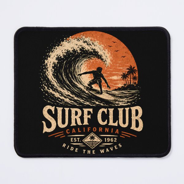 Item preview, Surf Club California Vintage Wave Rider T-Shirt Design designed and sold by saamessart.
