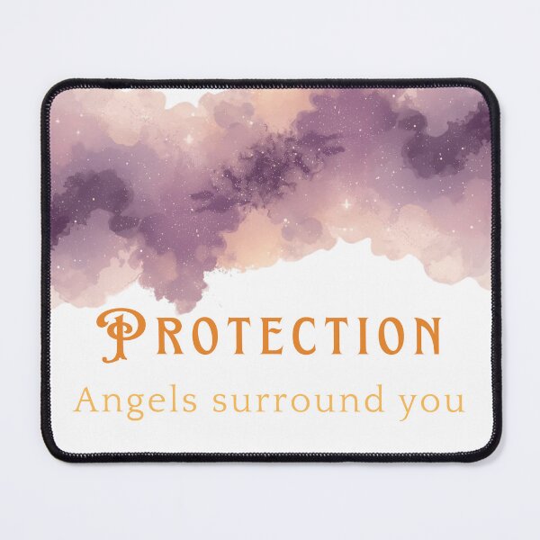 Item preview, Protection – Angels Surround You Spiritual Typography Design designed and sold by CosmicQuietLab.