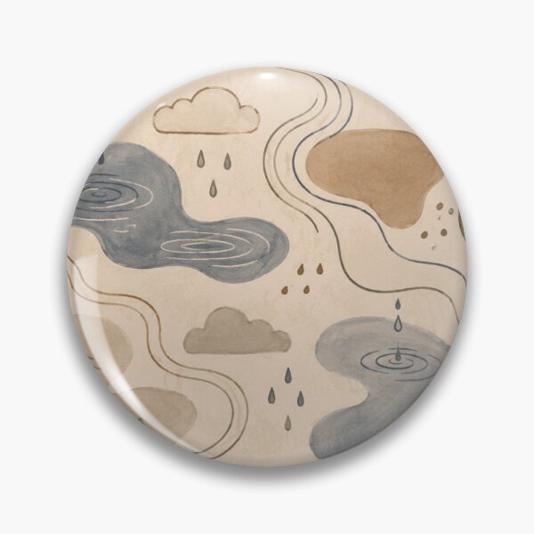 Item preview, Rainy Day Abstract Pattern – Watercolor Cloud & Puddle Wallpaper designed and sold by Barelythere2324.
