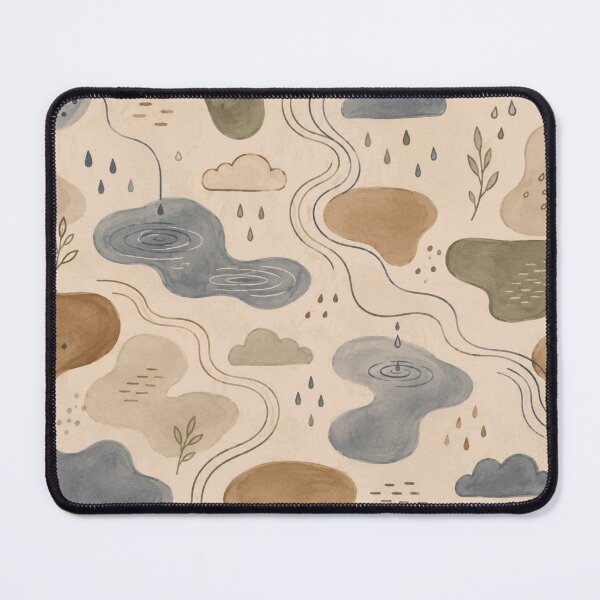 Item preview, Rainy Day Abstract Pattern – Watercolor Cloud & Puddle Wallpaper designed and sold by Barelythere2324.