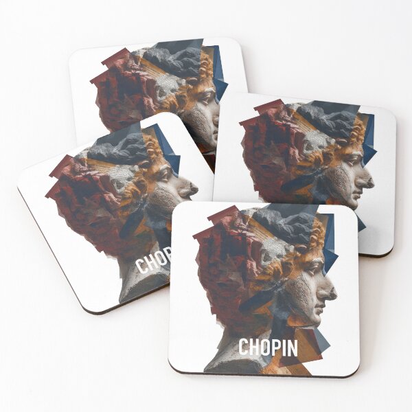 Item preview, Chopin – Musical Collage Art Print | Romantic Era Piano Composer Poster designed and sold by OzzFrequency.