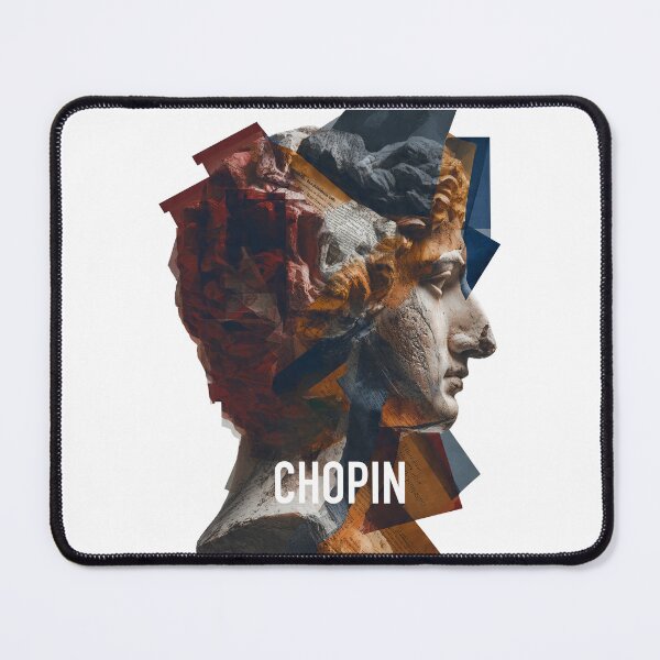Item preview, Chopin – Musical Collage Art Print | Romantic Era Piano Composer Poster designed and sold by OzzFrequency.