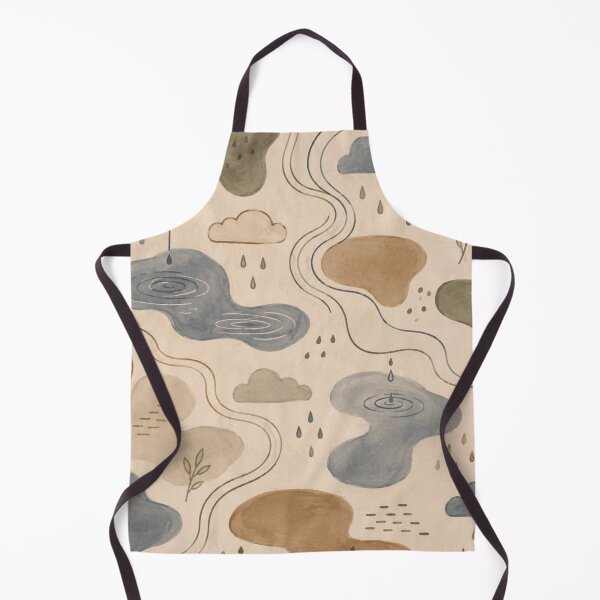 Item preview, Rainy Day Abstract Pattern – Watercolor Cloud & Puddle Wallpaper designed and sold by Barelythere2324.