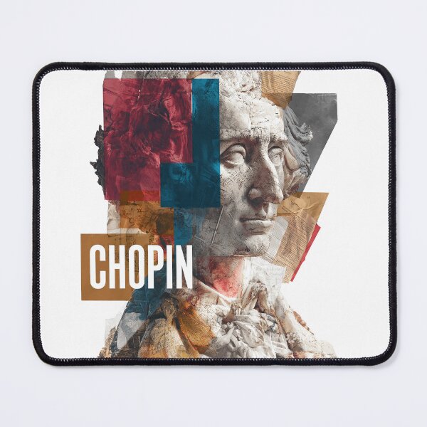 Item preview, Chopin – Musical Collage Art Print | Romantic Era Piano Composer Poster designed and sold by OzzFrequency.