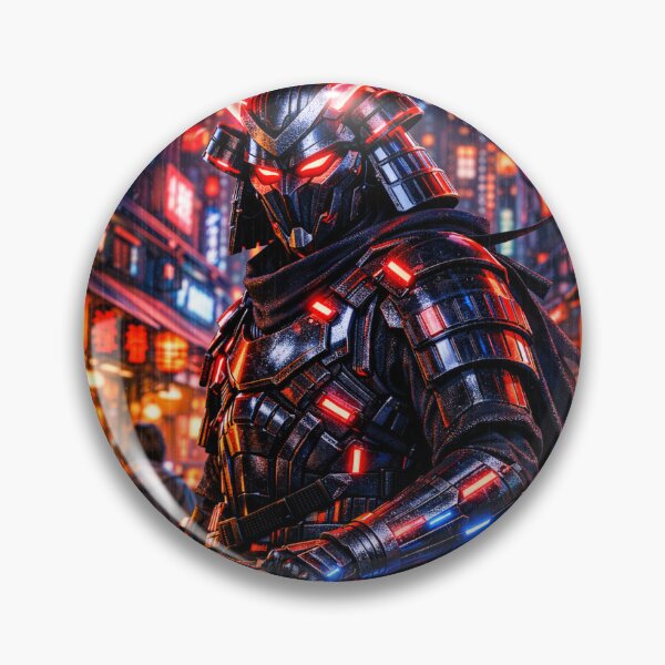 Item preview, Futuristic samurai in neon armor designed and sold by AlphaRo.