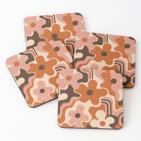 Item preview, Retro Groovy Floral Pattern – 70s Abstract Flower Wallpaper designed and sold by Barelythere2324.