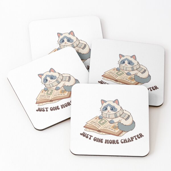 Item preview, Just One More Chapter Cute Reading Cat Booktrovert Retro designed and sold by Snowy Studio Designs.