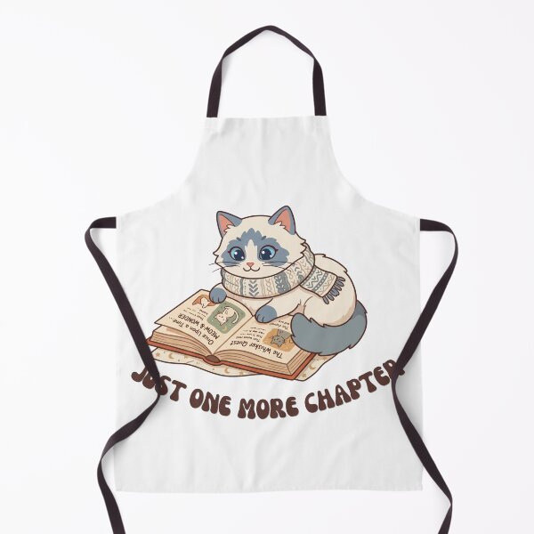 Item preview, Just One More Chapter Cute Reading Cat Booktrovert Retro designed and sold by Snowy Studio Designs.