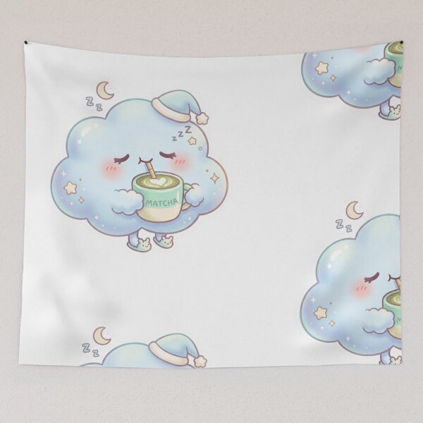 Item preview, Cute Kawaii Bubble Tea Cloud Character Pastel Aesthetic Sticker designed and sold by Biwbiwty.