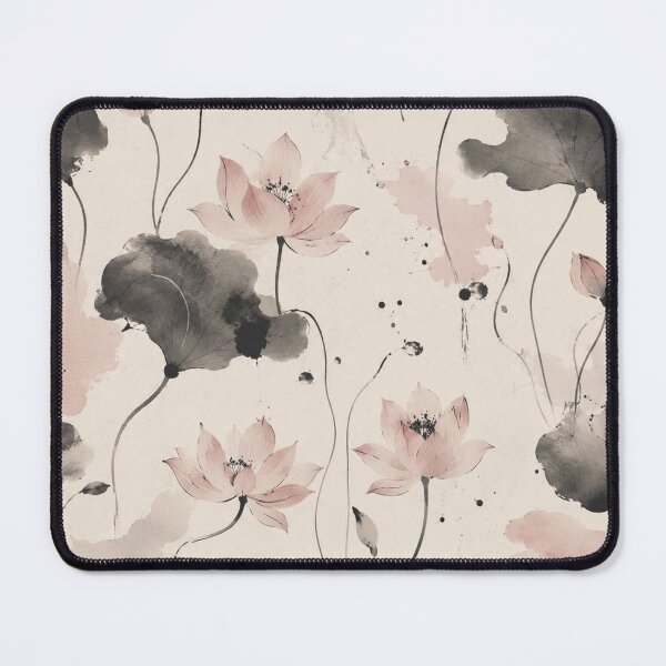 Item preview, Watercolor Lotus Pattern – Elegant Japanese Floral Wallpaper designed and sold by Barelythere2324.