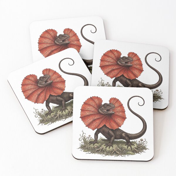 Item preview, Fantasy Frilled Lizard Woodland Creature Art designed and sold by HoneyBreezeCo.