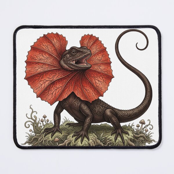 Item preview, Fantasy Frilled Lizard Woodland Creature Art designed and sold by HoneyBreezeCo.