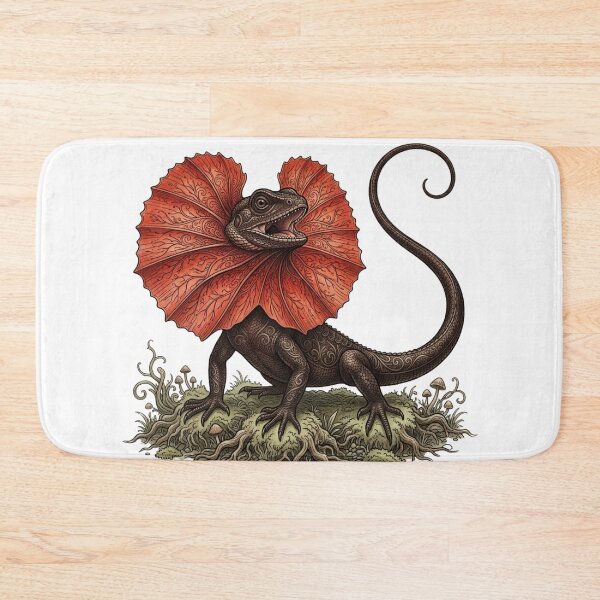 Item preview, Fantasy Frilled Lizard Woodland Creature Art designed and sold by HoneyBreezeCo.