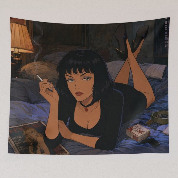 Item preview, Midnight Femme Fatale Noir Anime Aesthetic designed and sold by  Hollow Moon Studios..