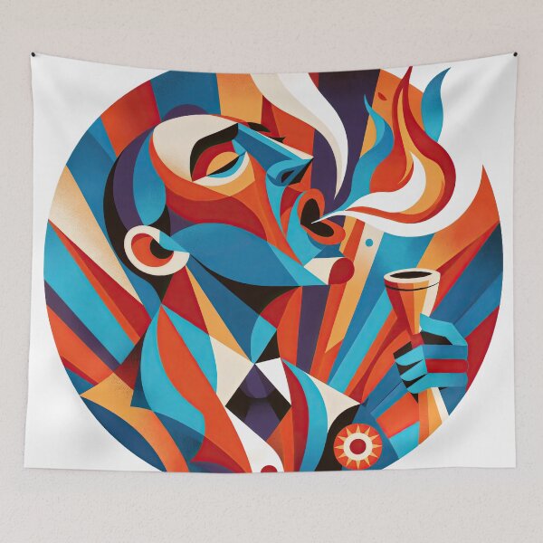 Item preview, Wall Art - Postcard - Fire Breather – Cubist Spectacle designed and sold by ForeverPrintsOK.