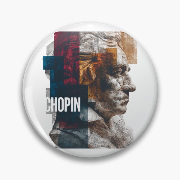 Item preview, Chopin – Musical Collage Art Print | Romantic Era Piano Composer Poster designed and sold by OzzFrequency.