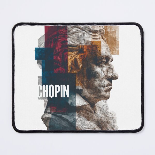 Item preview, Chopin – Musical Collage Art Print | Romantic Era Piano Composer Poster designed and sold by OzzFrequency.