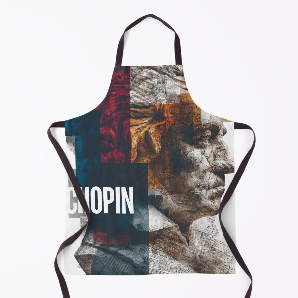 Item preview, Chopin – Musical Collage Art Print | Romantic Era Piano Composer Poster designed and sold by OzzFrequency.